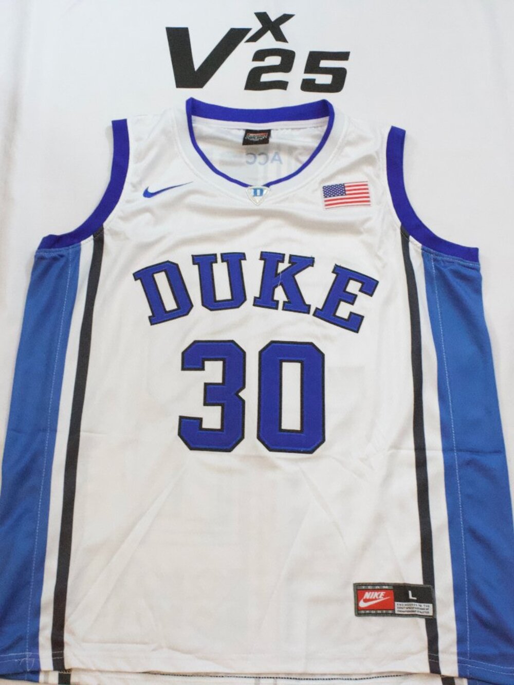 NEW Men's Jon Scheyer Duke White Throwback Jersey Size Large